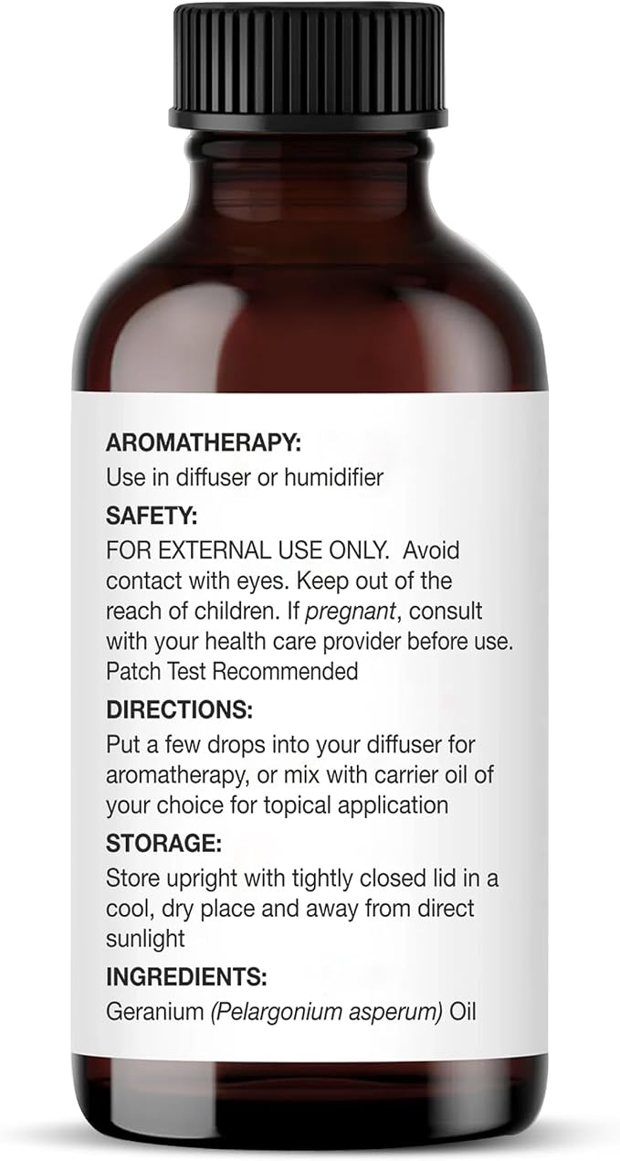 Majestic Pure Geranium Essential Oil for Diffuser - 1 Fl Oz | 100% Pure and Natural Essential Oils for Aromatherapy, Soap & Candle Making, Massage, Fragrance, DIY Beauty, Geranium Oil