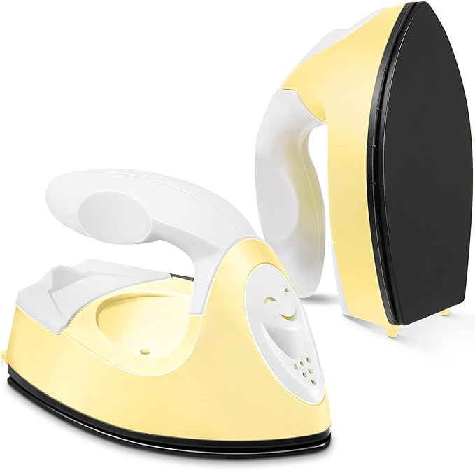 Honoson Mini Craft Iron with Charging Base Tiny,Light Yellow