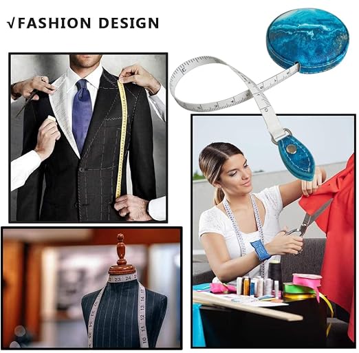 Tape Measure for Body Measuring Fabric Sewing Tailor Ruler Flexible Soft Pocket Small Mini Body Measurement Cloth Measuring Tape 60 Inch Premium Leather Retractable Tape Measure