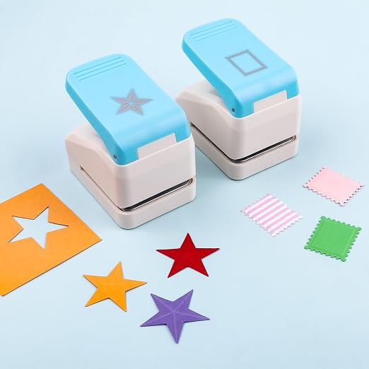 2Pcs/Set 3D Postage Stamp and Star Embossing Punch; Punches Score Tools for Scrapbooking Journaling Paper Craft DIY Card Making Paper Crafting Scrapbooking DIY Card Making Arts Crafts Supplies