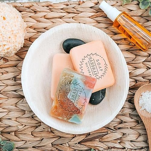 PH PandaHall Handmade Soap Stamp, Letter Stamping Imprint Stamp 1.3 Inch Square Natural Soap Chapter Soap Stamp with Handle for DIY Handmade Soap Envelope Invitation Cards Craft Making