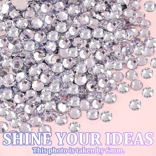 30000Pcs Clear Rhinestones for Bedazzling with B7000 Jewelry Glue, Bedazzler Kit Bulk Flatback Gems, Resin Rhinestones for Crafting Crafts Clothing Shoes Fabric Nail Art Assorted Size 2/3/4/5/6mm