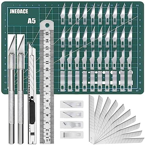 Jneoace Exacto Knife Precision Carving Craft Hobby Knife Kit with 40 PCS Exacto Blades for DIY Art Work Cutting, Hobby, Scrapbooking, Stencil