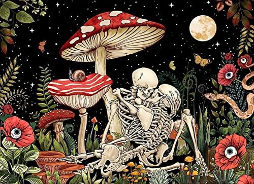 koemhxb Mushroom Paint by Numbers for Adults, Skeleton Paint by Numbers for Adults Beginner,Mushroom Painting by Numbers for Home Wall Decor(16x20 Inch)
