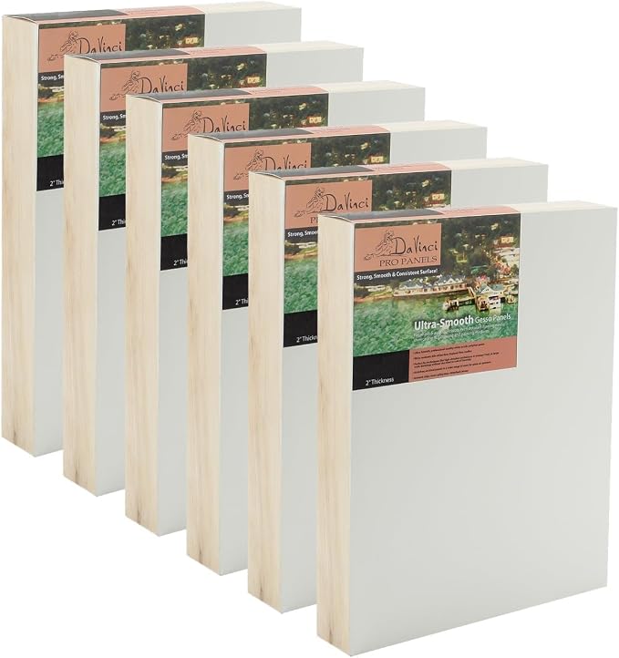 Da Vinci Pro Ultra Smooth Gesso Panels 2"" Panel (Single) 6x12-6 Pack