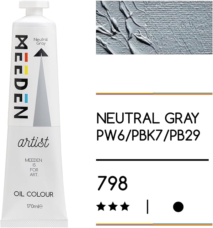 MEEDEN Artist Grade Oil Paint: Neutral Gray - 170ml/5.7oz Tube | Professional Art Paints and Supplies for Canvas Painting