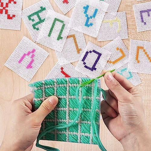 Allazone Plastic Mesh Canvas Sheets for Embroidery - 53 PCs, Square Mesh, Knit & Crochet Projects