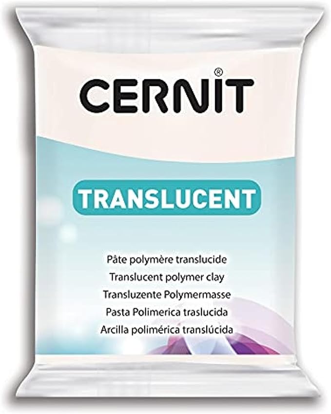 Cernit Transparant Clay White 0.55 Lb, 250g - Polymer Clay Dough - Ovenable - Leaves No Trace
