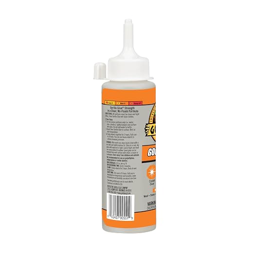 Gorilla Crystal Clear Glue, All Purpose, 5.75 oz Bottle