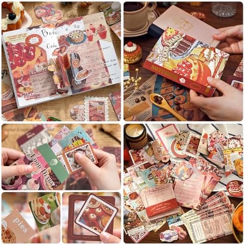 Scrapbooking Supplies Kit, Vintage Junk Journal Supplies,Cute Scrapbook Kit