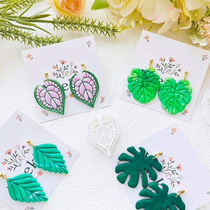 Leaf Shape Polymer Clay Cutters Set – Molds and Clay Cutters for Polymer Clay, Botanical Clay Earring Tools