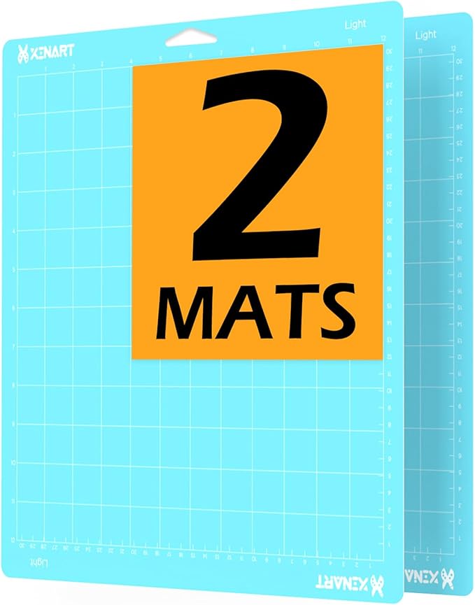 Xinart Cutting Mats for Cricut Maker 3/Maker/Explore Air 2/Air/One 12x12 Inch 2pcs Blue Light Adhensive Replacement Cutting Mat Compatible with Cricut Cutting Machine