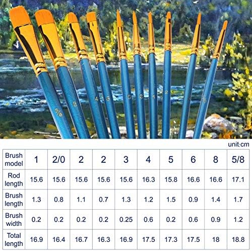 AROIC 100 Pcs Paint Brushes, Acrylic Painting Brush for Oil and Watercolor | Professional Artist Bulk Paint Brushes, Beginners & Artists Drawing Kit for Face Canvas Rock Painting Art Supplies(10 Packs)