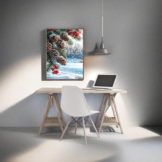 GQYCZZ Christmas Holly Fruit Diamond Art Kits for Adults/Beginners 12x16in
