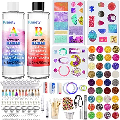 IGaiety Resin Jewelry Making Kit with Silicone Molds, 278PCS Starter Set