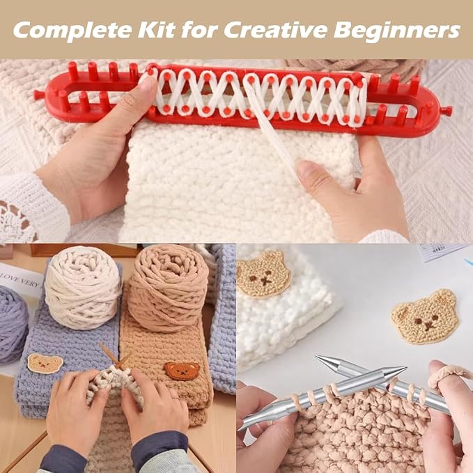 Novelchet Knitting Loom Kit for Beginners with Step by Step Video Tutorial
