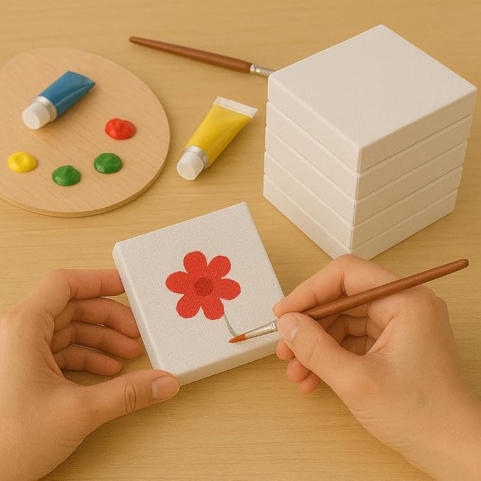 LWR CRAFTS Mini Stretched Canvas 2" X 2" Pack of 12