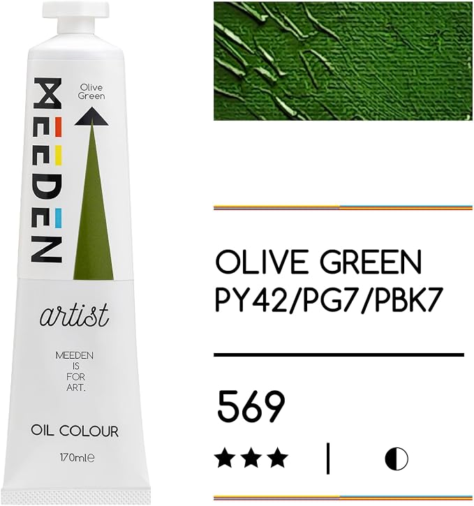 MEEDEN Artist Grade Oil Paint: Olive Green - 170ml/5.7oz Tube | Professional Art Paints and Supplies for Canvas Painting
