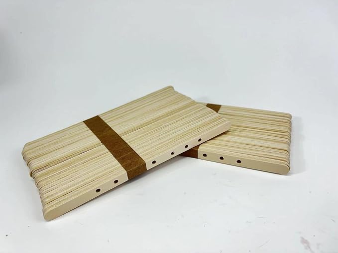 100pcs Wooden Candle Wick Holders - 3 Wick Candle Holders, Candle Making Wick Centering Tool with 7 Holes