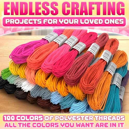 137-Piece Embroidery Kit for Beginners with 100-Color Floss