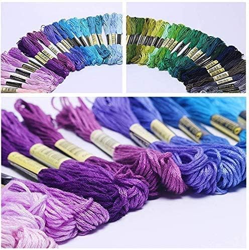 LOVIMAG Embroidery Thread 447pcs Friendship Bracelet String Floss Kit Yarn | Hair Wrap Shirt Lanyard Patterns Crochet Craft Threads Supplies Cross Stitch Sewing Needlepoint Thin Rainbow Beginners