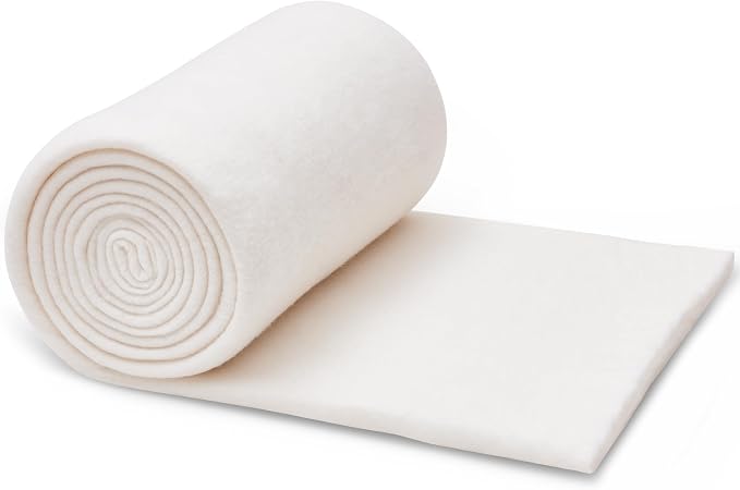 RRKTP Natural Cotton Batting for Quilting,48" x 5Yards Batting for Quilts, Microwave Safe for Bowl Cozies,Cotton Lightweight Lining for Potholders Quilting, Batting for Sewing Handmade Quilts&DIY