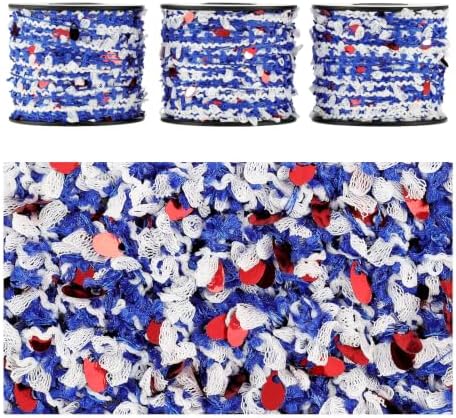 Artisanal Yarn Collection Multifiber Fancy Yarn for Knitting Crocheting Crafts DIY, Set of 3 Rolls(141 Overture of Tricolor)