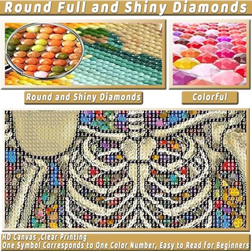 Skull Diamond Art Kits for Adults Funny Diamond Painting Kit for Beginner