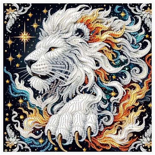 AiYuanzsh 5D Special Shaped Diamond Painting Kit - Mighty King Lion Design, Unique Crystal Rhinestone Diamond Art Set for Beginners and Adults, Perfect for Home Wall Decor and Holiday Gifts