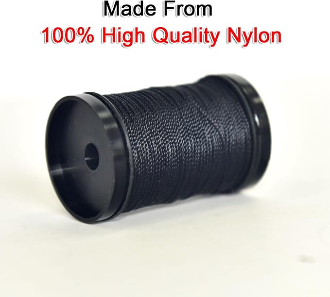 30 Yards Heavy Duty Extra Strong Upholstery Nylon Sewing Thread for Machine, Home, Hand, Craft, and Denim Leather，Color：Black