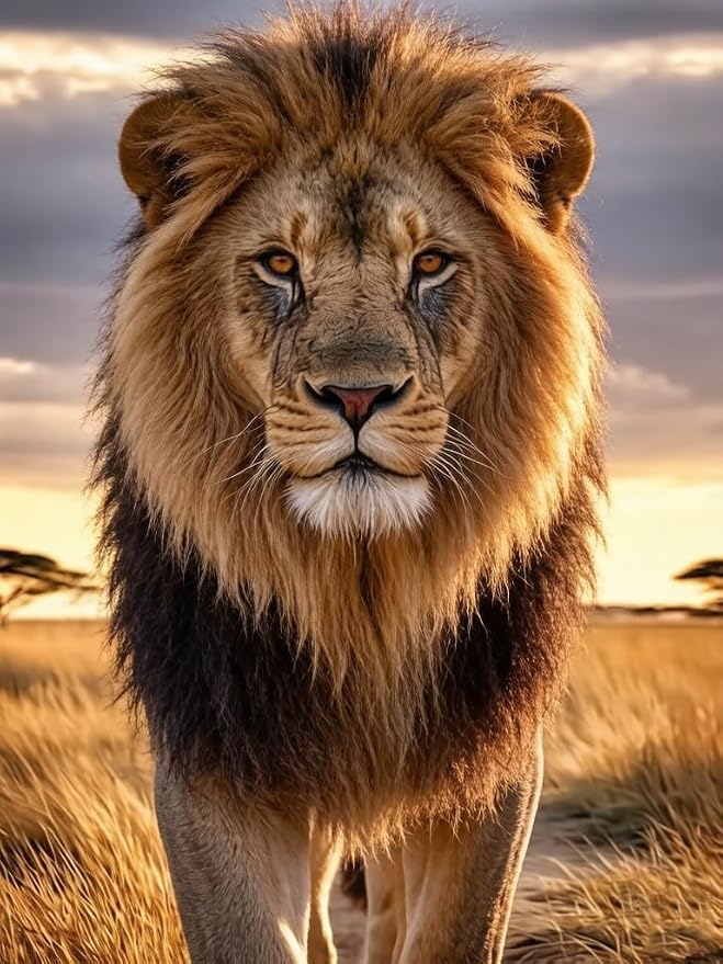 NZNANCHU DIY Lion Paint by Numbers for Adults,Animal Painting by Number Kits on Canvas,Color by Numbers for Beginner,Gifts Decor for Home Wall Room (Lion)