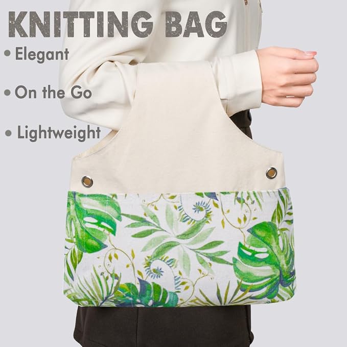TOGETRUE Yarn Bag, Knitting Crochet Tote Bag, Yarn Storage Bag Organizer