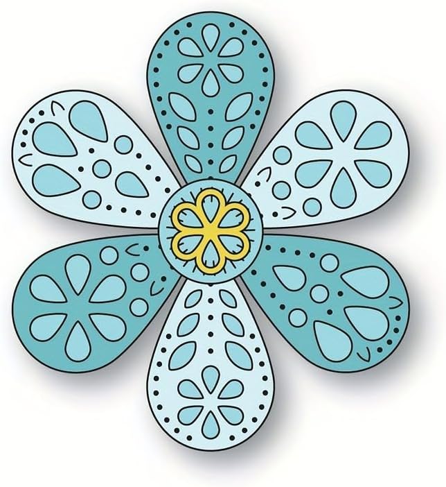 Lapoo Flowers Cutting Die for Scrapbooking - Durable Metal Cutting Die for DIY Scrapbook Photo Album Decorative Paper Card, Metal Card Making Supplies (Six-Leaf Petal 5 x 3.3 in)