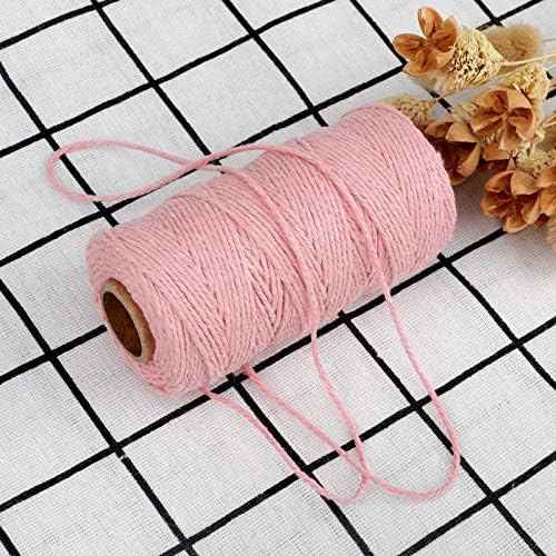 jijAcraft Pink Twine String, 328 Feet Valentine's Day Bakers Twine String, 2MM Heavy Duty Packing String for Valentine's Day DIY Crafts, Present Decoration, Gift Wrapping, Craft Wrapping