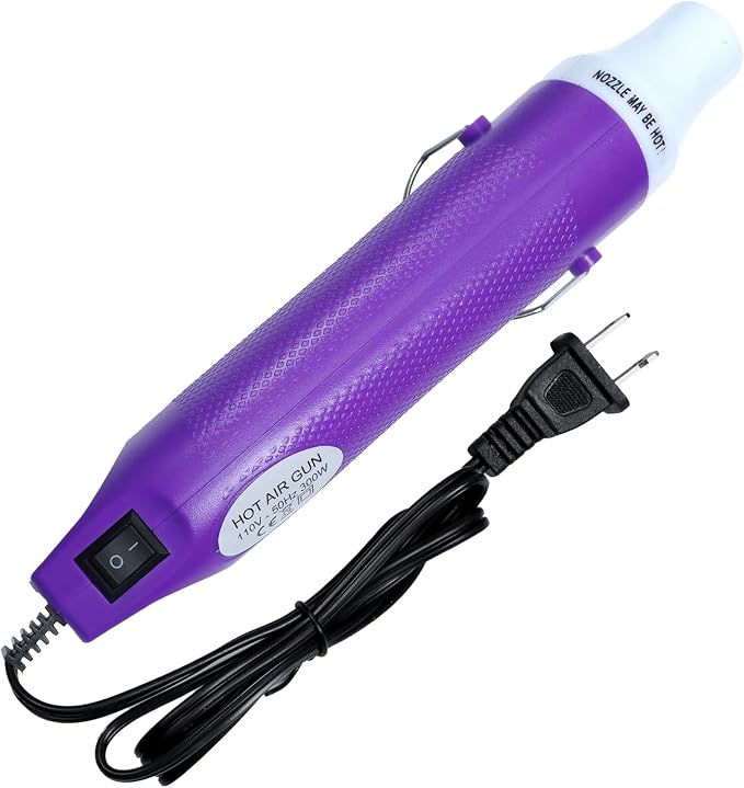 Heat Gun For Crafting, Mini Hot Air Gun For DIY Crafts,Heating Gun,Portable Heat-Gun Tool For Embossing Shrink Wrapping Drying Paint (Purple)