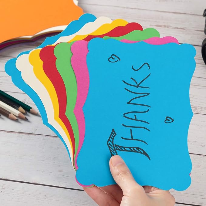 50 Pack Blank Kraft Greeting Cards, Multicolored, 5x7IN