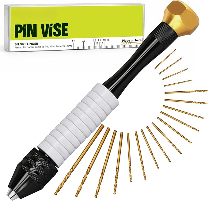 Pin Vise Hand Drill Manual with Micro Drill Bits, Jewelry Drill for Resin