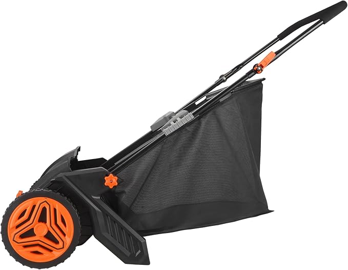 VEVOR Push Lawn Sweeper 21" Leaf & Grass Collector 3.5 cu. ft. Hopper Bag