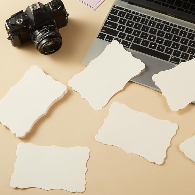 50 Pack Blank Kraft Greeting Cards, Cream, 4x6IN