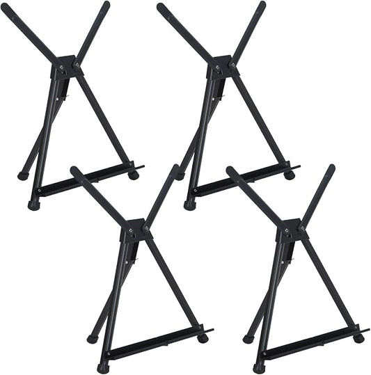 MEEDEN 4pcs Tabletop Easels: Metal Easel Stand for Painting & Display | Aluminum Desktop Art Easel - Foldable Portable Tripod Stand for Canvas, Paintings, Photos, Books, Signs, Poster