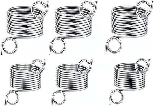 6 PCS 2 Size Ring Type Knitting Tools Finger Wear Thimble Yarn Spring Guides Stainless Steel Needle Thimble Sewing Accessories, 15MM and 17MM