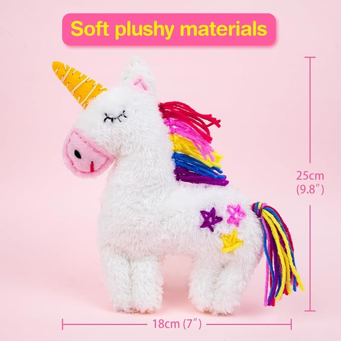 Avenir My First Sewing Kit for Kids 6-8, Unicorn Stuffed Animal Craft Set
