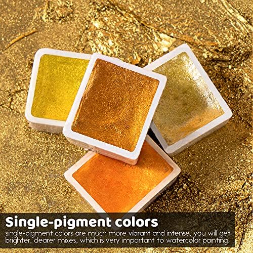 Paul Rubens Artist Watercolor Paints-Metallic Glitter Solid Colors-Pink Portable Metal Case with Palette-24 Color Set Sparkle Watercolor