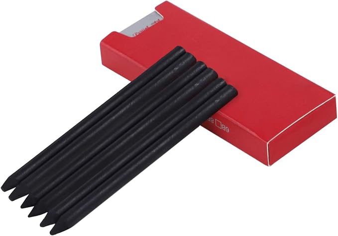6 Pcs Soft Medium Hard 5.6mm Charcoal Lead Refills Mechanical Pencil Lead Professional Artist Sketch Pencil Refills Automatic Graphite Pencil Lead Refills for Students Drawing Sketching Art Supplies
