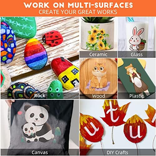 Droaful Acrylic Paint Pens Markers,60 Color Waterproof Paint Pens