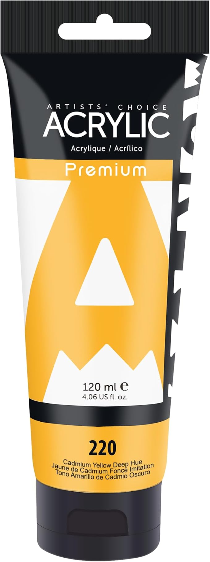 AUREUO Cadmium Yellow Deep Hue Acrylic Paint, 4 Fl Oz / 120ml Single Tube, Rich Pigment Art Craft Paints for Canvas, Rocks, Wood, Ceramic, Fabric - Art Supplies for Beginners, Professionals, Artists