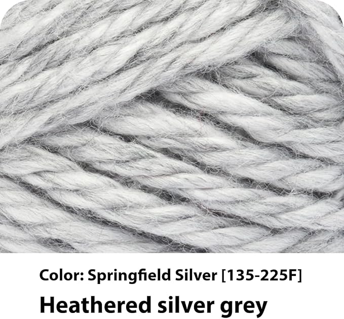 Lion Brand Yarn, Hometown Yarn, Springfield Silver, Heather Gray, 3 Pack | Super Bulky Acrylic Fiber for Warm Crochet Blankets, Knit Winter Hats, Chunky Cardigans, Soft Scarves, Weaving