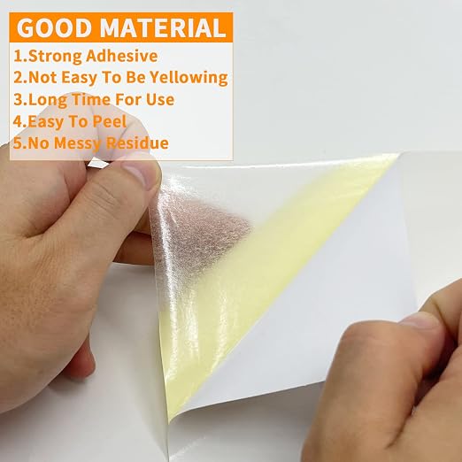 Birllaid 10 Sheets Clear Double Sided Adhesive Tape Sheets for Craft,A4 Size Super Strong Sticky Tumbler Tape Sheets for DIY Art,Craft,Home Decorative Tape with Yellow Liner