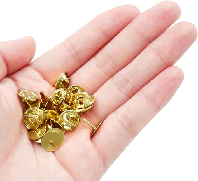 50 Pairs Gold Pin Backs Replacement