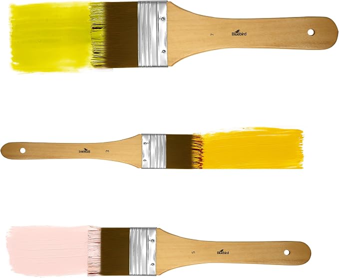 Bluebird Premium Gesso Brush Set of 3 - Professional Quality Brushes for Artists and Hobbyists DIY Project Kids Adults